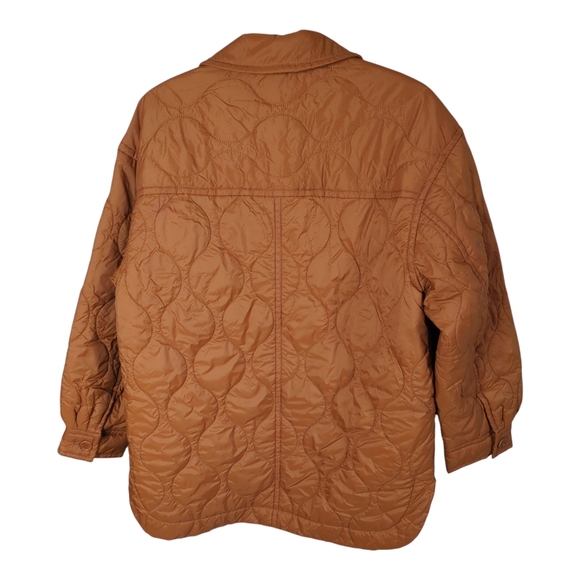 Madewell Airpuff Quilted Shirt-Jacket Warm Coffee Size Medium Primaloft - Picture 3 of 11